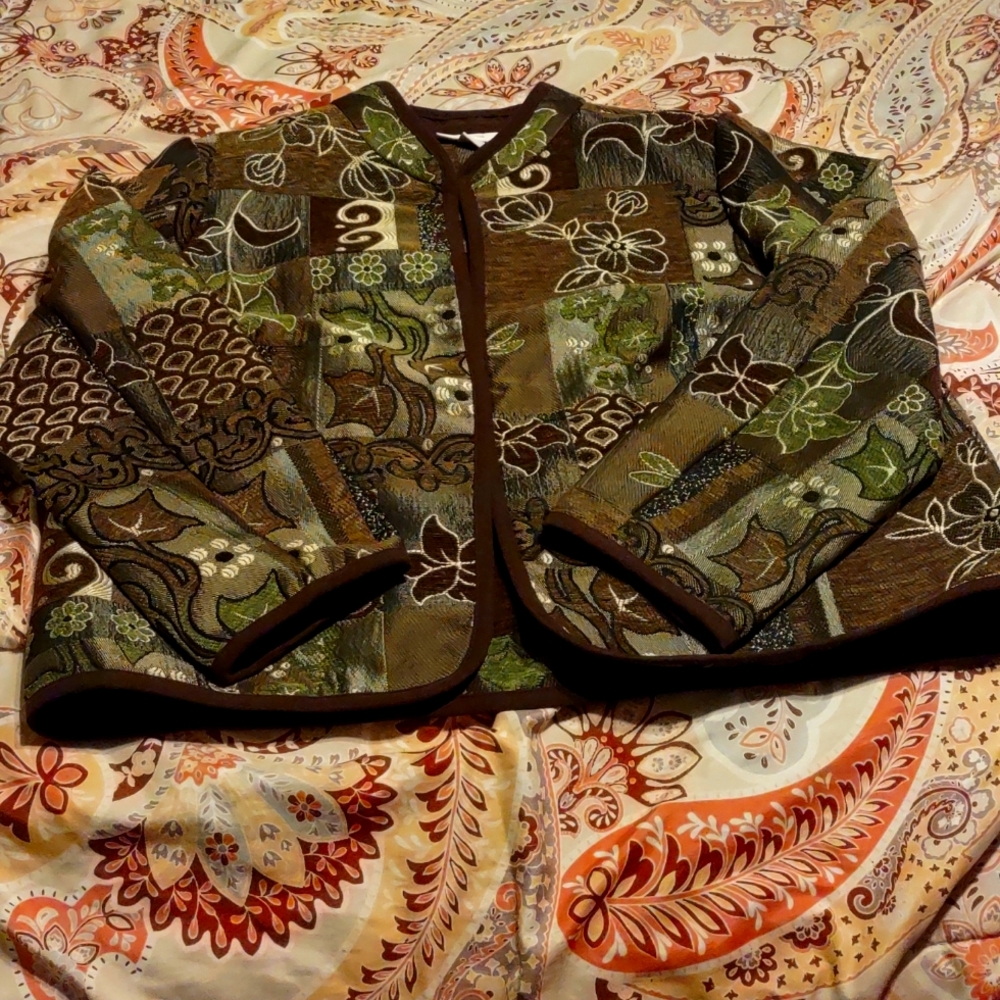Olive green patch work jacket